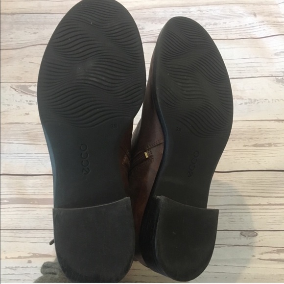 Ecco Buckle Wrap Chestnut Leather Boots - Picture 6 of 7